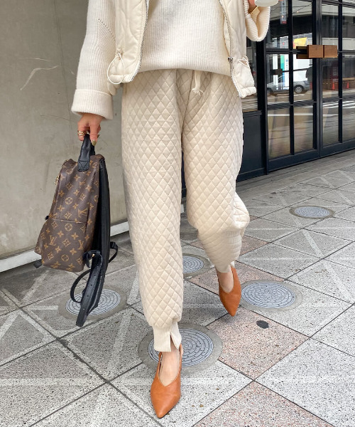 「ISOOK」 イージーパンツ FREE アイボリー レディース_画像2