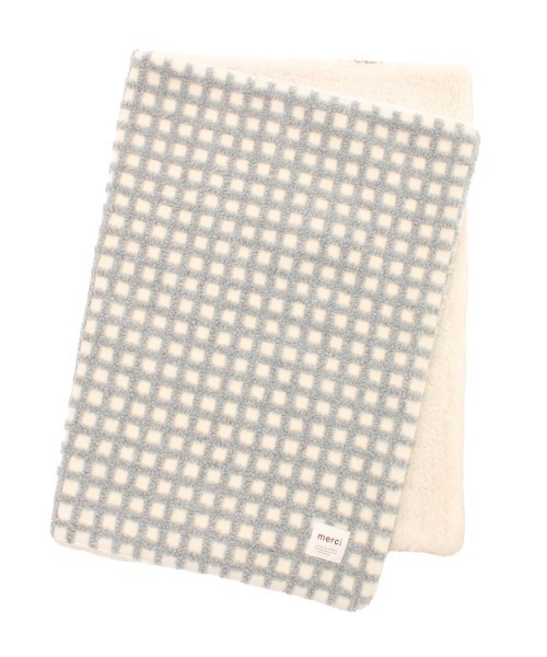 Per sist ence（パーシエンス） ブランケット ボアチェックひざ掛け