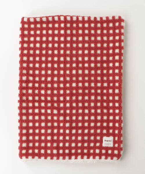 Per sist ence（パーシエンス） ブランケット ボアチェックひざ掛け