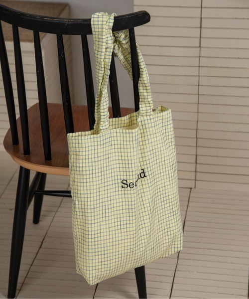 lawgy（ラウジー） トートバッグ handle gather check tote bag