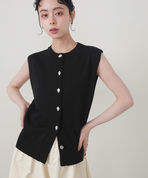 ベスト ジレ a.n.l ボタンディティールニットベスト レディース ベスト ジレ ボタンニットベスト レディース : ZOZOTOWN Yahoo