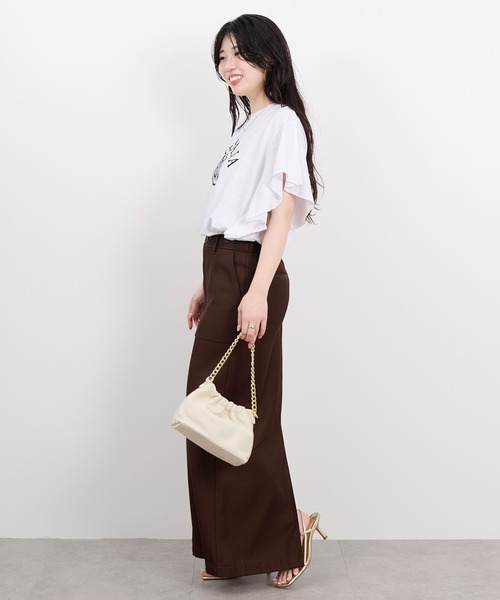 tシャツ 「AMERICANA×MICA＆DEAL」ロゴフリルT-shirt レディース AMERICANA tシャツ 「AMERICANA×MICA＆DEAL」ロゴフリルT-shirt