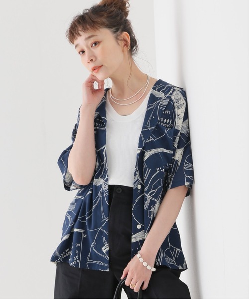 「JOURNAL STANDARD relume」 半袖シャツ FREE ネイビー レディース