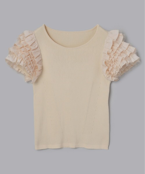 Olu. tシャツ フリルスリーブサマーニット レディース : ZOZOTOWN
