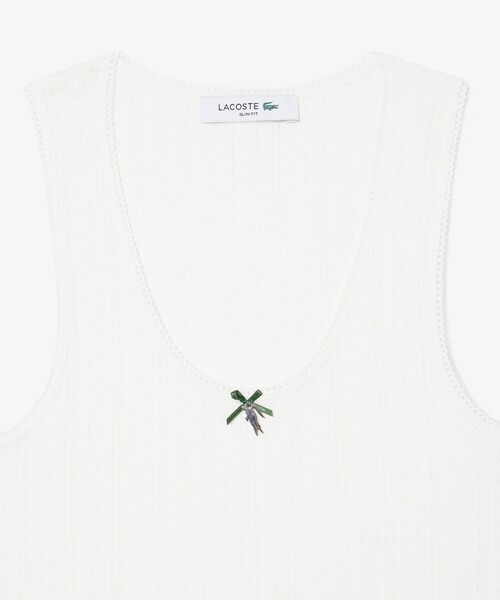 ラコステ トップス LACOSTE（ラコステ） タンクトップ ノースリーブ レース調 ポワンテル