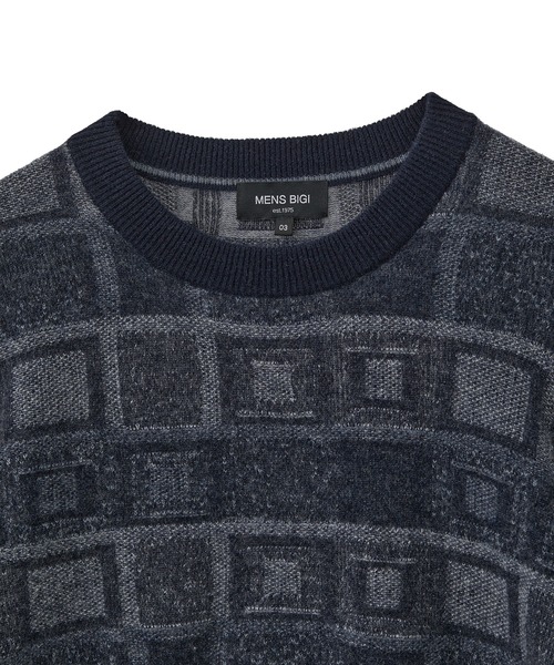 編み込みニットMEN'SBIGI MEN'S BIGI（メンズビギ） セーター ニット リンクスジャカード クルー
