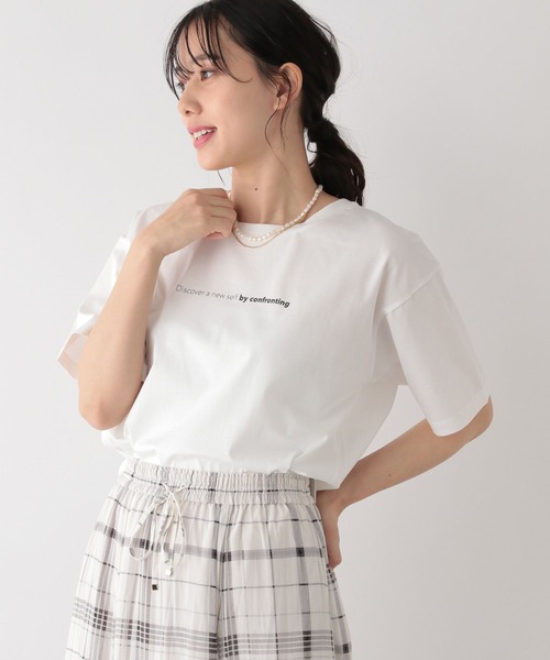 「GLOBAL WORK」 7分袖カットソー LARGE ベージュ レディース