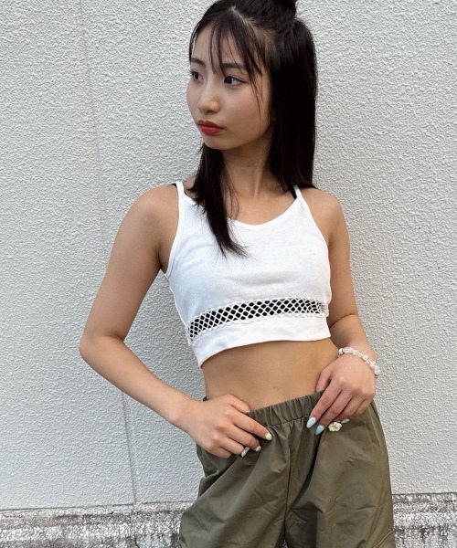 RandS/R キャミソール 肌着 メッシュ切り替えキャミ キッズ 子供服