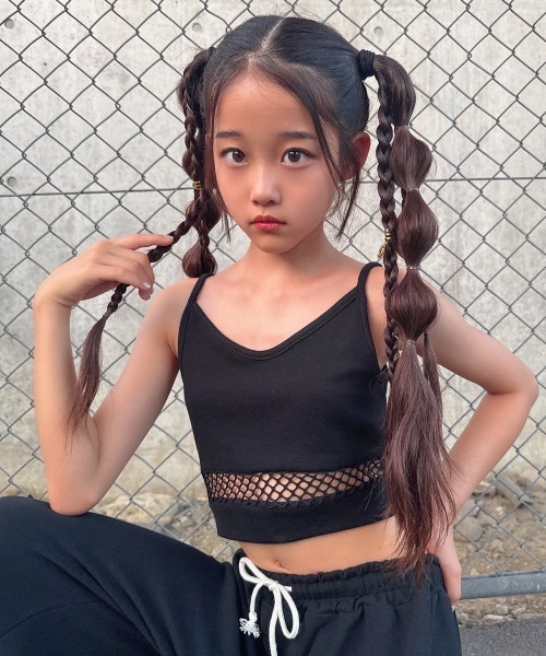 RandS/R キャミソール 肌着 メッシュ切り替えキャミ キッズ 子供服