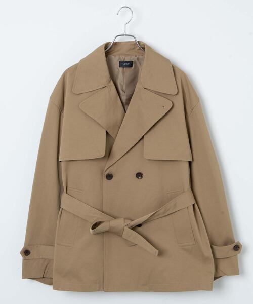 「LUCY」 トレンチコート LARGE ベージュ メンズ_画像9