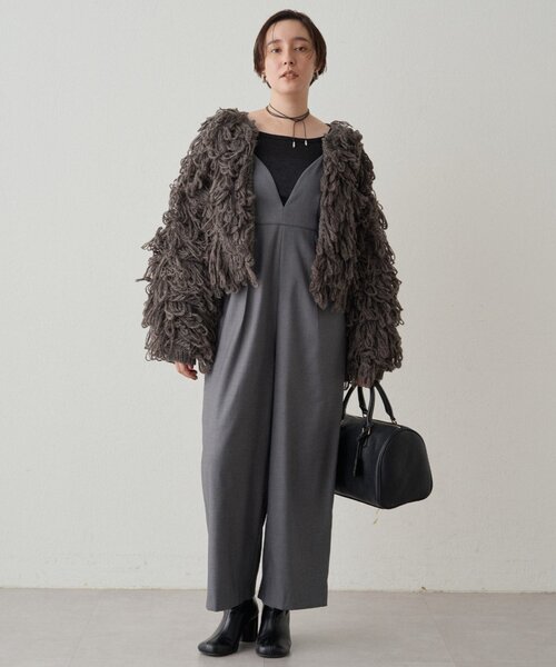 即日発送 M 新品 Loungedress キャミオールインワン アイボリー 新品 ラウンジドレス Loungedress キャミオールインワン