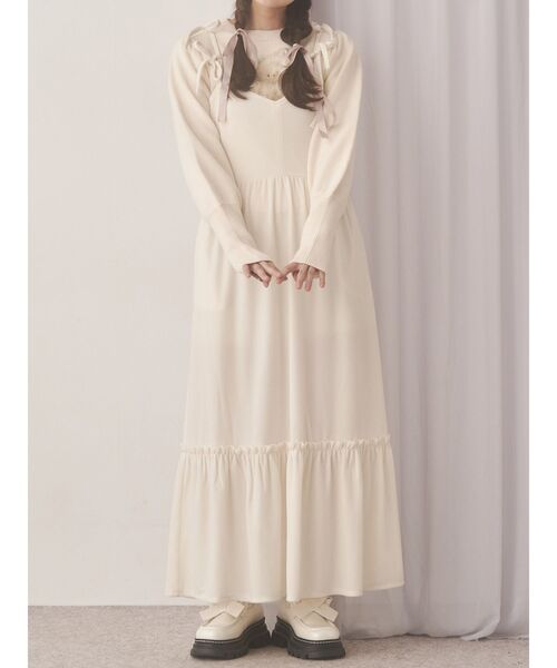 merry jenny（メリージェニー） ワンピース アシメribbonベロア