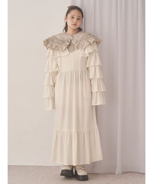 merry jenny（メリージェニー） ワンピース アシメribbonベロア