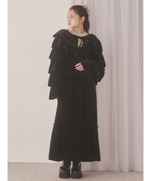 merry jenny（メリージェニー） ワンピース アシメribbonベロア