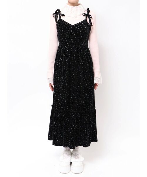 merry jenny（メリージェニー） ワンピース アシメribbonベロア