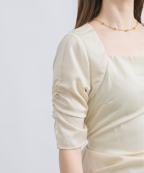 「NEUNA」 半袖ワンピース FREE アイボリー レディース_画像8