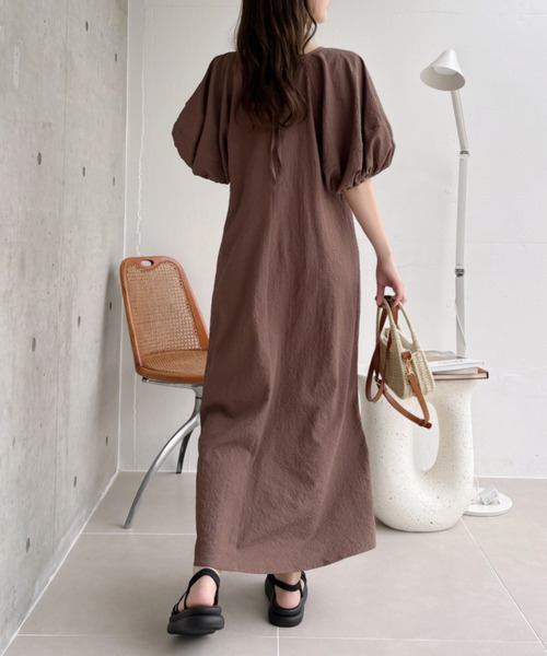 「Eclat one」 半袖ワンピース FREE オフホワイト レディース_画像4