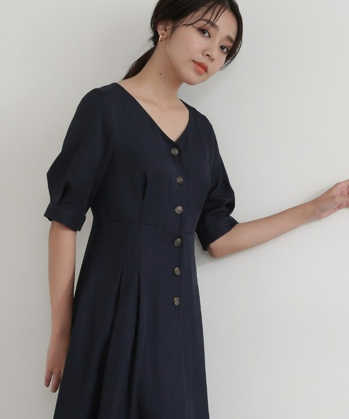 「NATURAL BEAUTY BASIC」 半袖ワンピース MEDIUM ベージュ レディース_画像6