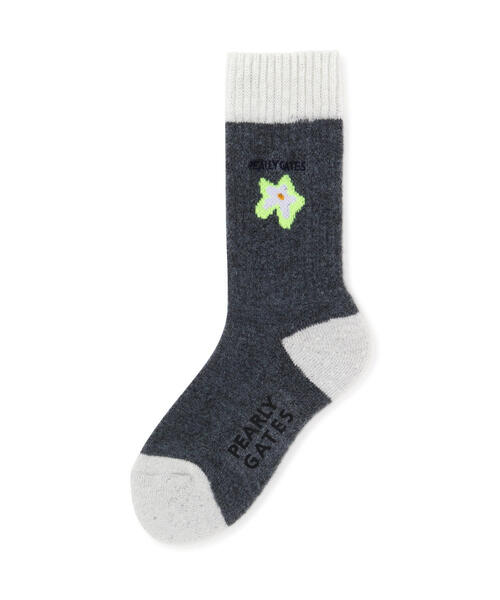 PEARLY GATES 靴下 「PEARLY GATES」フラワーモチーフミドルソックス
