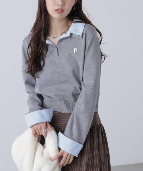 FREE'S MART（フリーズマート） ニット セーター 衿付きレイヤード風