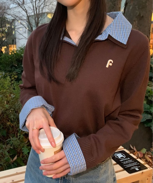 FREE'S MART（フリーズマート） ニット セーター 衿付きレイヤード風