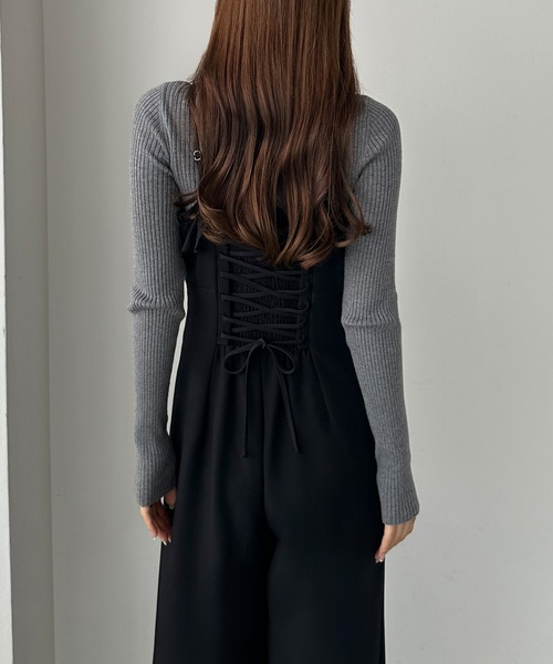 「Louere」 オールインワン X-LARGE チャコール レディース_画像2