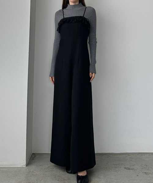 「Louere」 オールインワン X-LARGE チャコール レディース_画像3