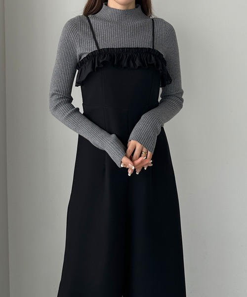 「Louere」 オールインワン X-LARGE チャコール レディース_画像5