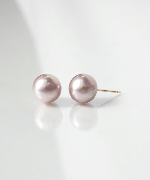anq. K10パールピアス anq.（アンク） パール ピアス 「anq.」K10・淡水 ピンクパール