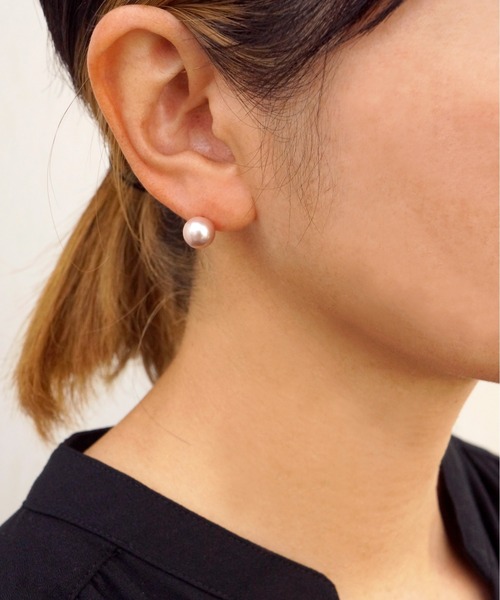 anq. K10パールピアス anq.（アンク） パール ピアス 「anq.」K10・淡水 ピンクパール