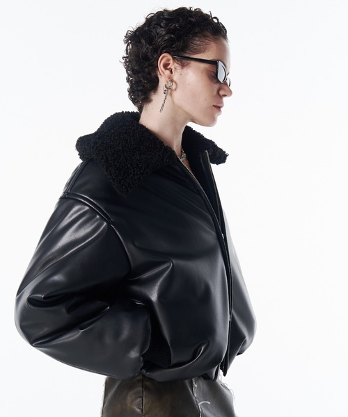 JOSE MOON レザー ボンバージャケット JOSE MOON（ジョゼムーン） ブルゾン アウター PUFFY BOMBER JACKET