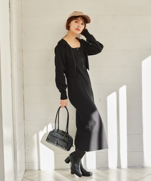 「mysty woman」 コンビワンピース FREE モカ レディース_画像4