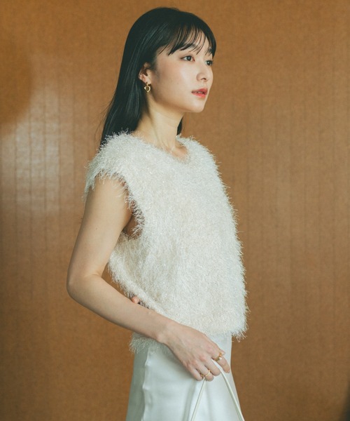 「VANNIE U」 ノースリーブニット FREE グレー レディース_画像8