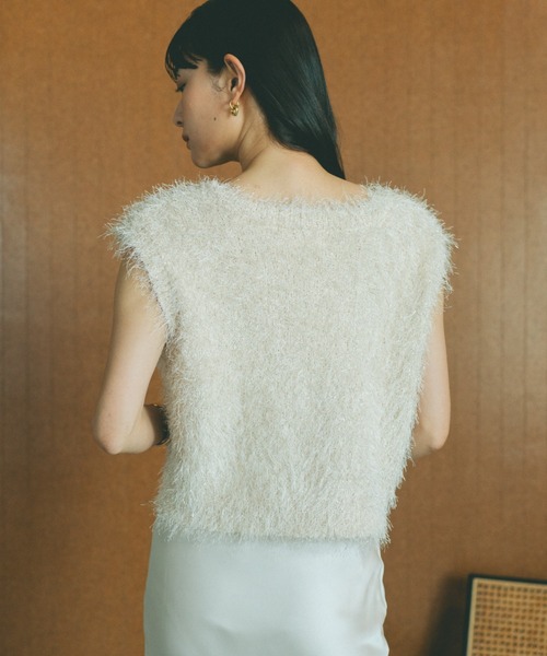 「VANNIE U」 ノースリーブニット FREE グレー レディース_画像9