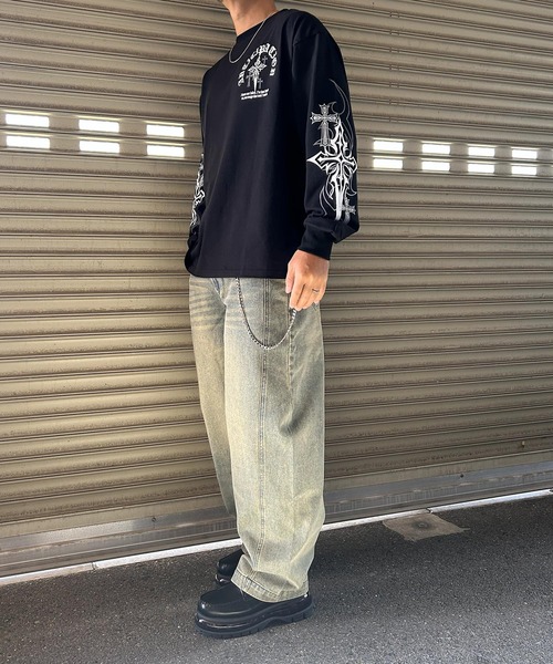 NYLAUS（ナイラス） tシャツ 「NYS」オールドイングリッシュクロスロン