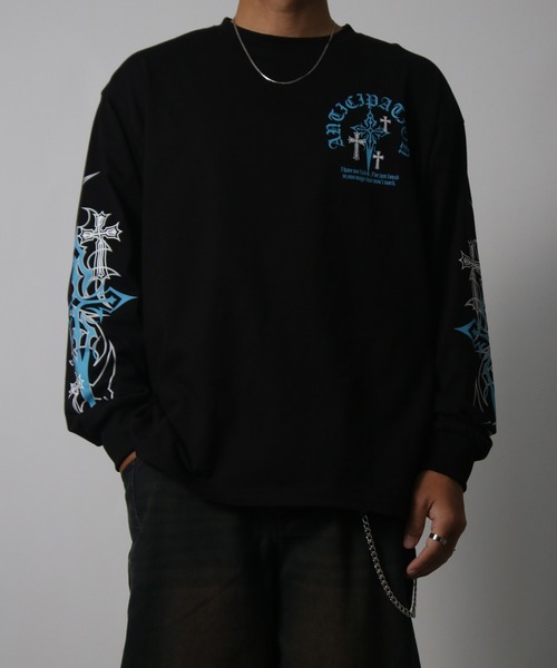 NYLAUS（ナイラス） tシャツ 「NYS」オールドイングリッシュクロスロン