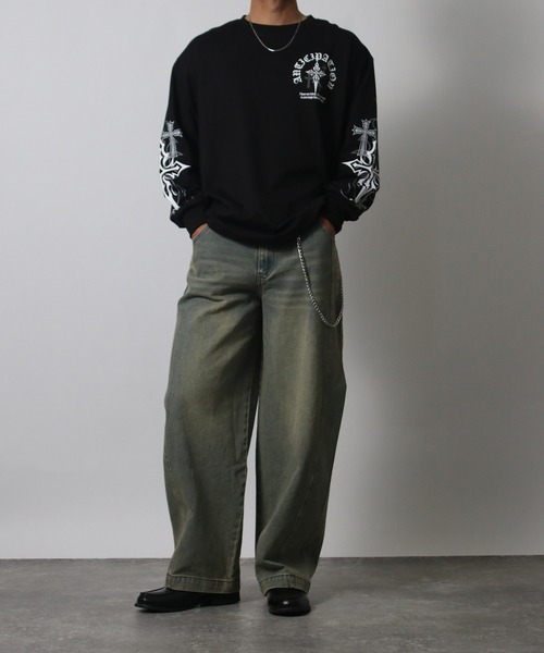 NYLAUS（ナイラス） tシャツ 「NYS」オールドイングリッシュクロスロン
