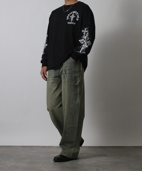 NYLAUS（ナイラス） tシャツ 「NYS」オールドイングリッシュクロスロン