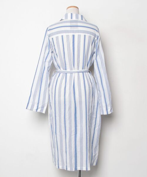 「w closet」 ストライプ柄長袖シャツ - ブルー レディース_画像2
