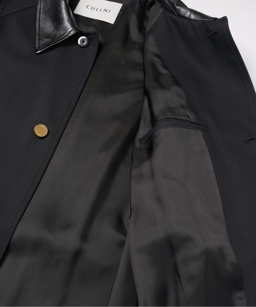 ステンカラーコート コート Wool Gabardine Asymmetrical Layered Balmacaan Coat メンズ レディースの画像