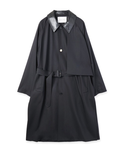 ステンカラーコート コート Wool Gabardine Asymmetrical Layered Balmacaan Coat メンズ レディースの画像