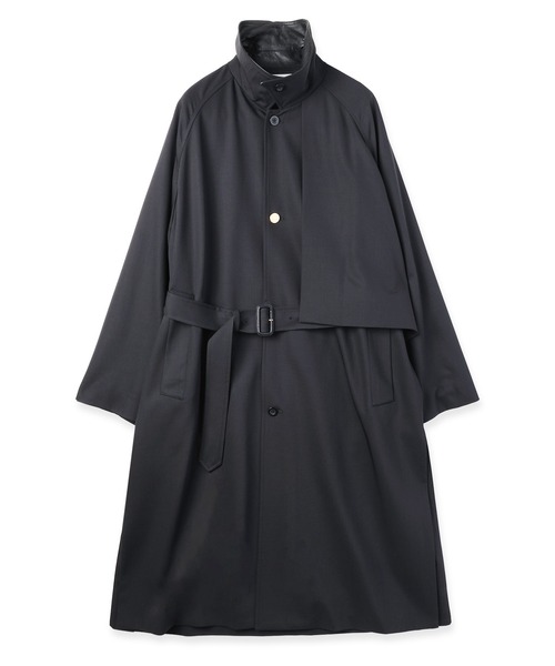 ステンカラーコート コート Wool Gabardine Asymmetrical Layered Balmacaan Coat メンズ レディースの画像