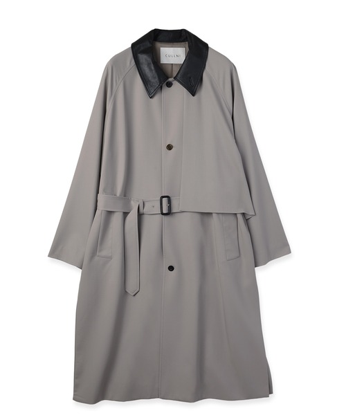 ステンカラーコート コート Wool Gabardine Asymmetrical Layered Balmacaan Coat メンズ レディースの画像