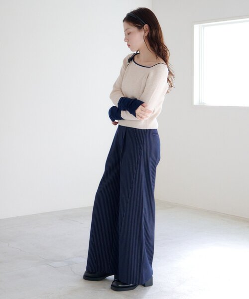 Kastane（カスタネ） ニット セーター 「4色展開/前後2WAY」バイカラー