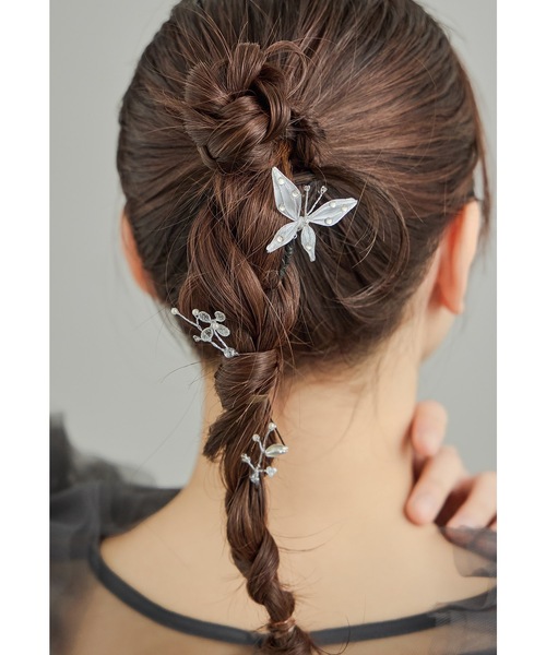 niana（ニアナ） アメリカンフラワーヘアピン3本セット Uピン パール