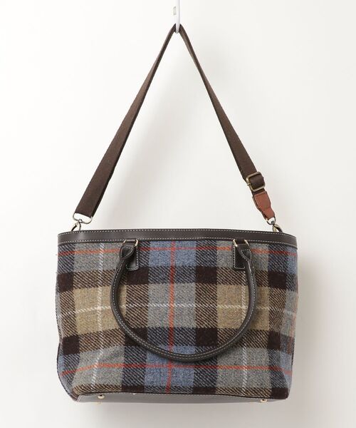 「HARRIS TWEED」 チェック柄2WAYバッグ「closshiコラボ」 - ブラウン レディース_画像2