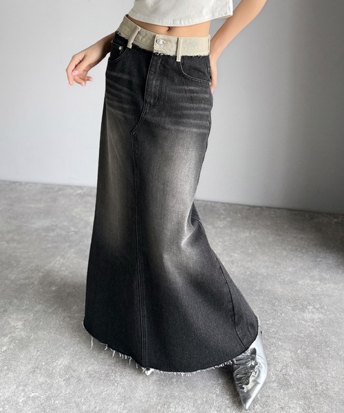 「Java」 デニムスカート MEDIUM ブルー レディース_画像5