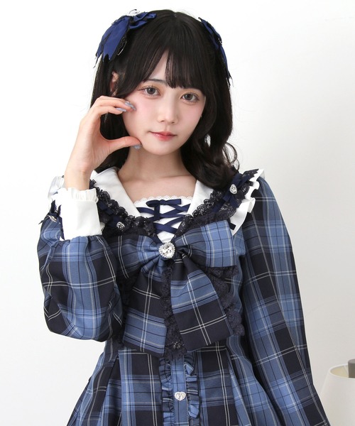 DearMyLove セットアップ キラキラハートビジューリボンセーラー