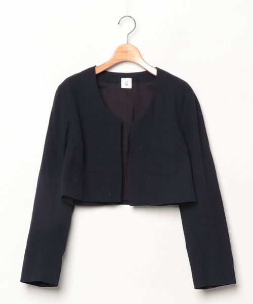 6 ノーカラージャケット 38 ネイビー レディース : ZOZOTOWN Yahoo!店