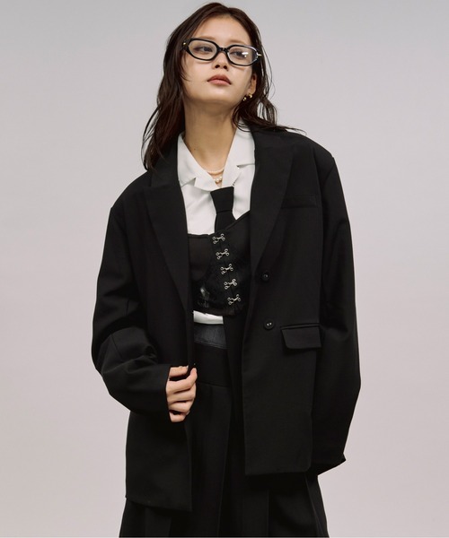 「Ezick」 テーラードジャケット FREE グレー レディース_画像8